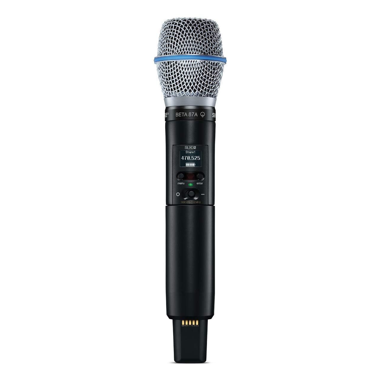 Shure SLXD2/B87A Handheld Transmitter with BETA 87A Vocal Mic Capsule - for use with SLX-D Digital Wireless Microphone Systems, Receiver Sold Separately | G58 Band (SLXD2/B87A=-G58) Shure SLXD2/B87A Handheld Transmitter with BETA 87A Vocal Mic Capsule - for use with SLX-D Digital Wireless Microphone Systems, Receiver Sold Separately | G58 Band (SLXD2/B87A=-G58)